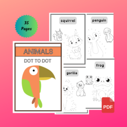 Animals Dot to Dot Coloring Book