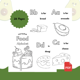 Printable Food Alphabet Coloring Book