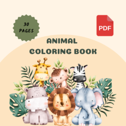 Printable Wild Animals Coloring Book for Kids in PDF