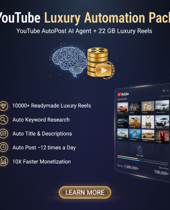 YouTube Earning Pack (AI Agent + Luxury Reels)